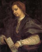 Andrea del Sarto Portrait of girl holding the book France oil painting artist